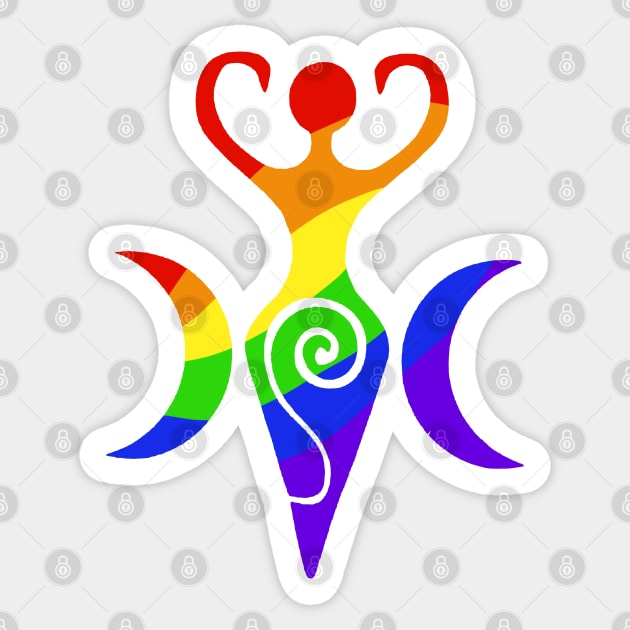 Rainbow Goddess Sticker by Slightly Unhinged